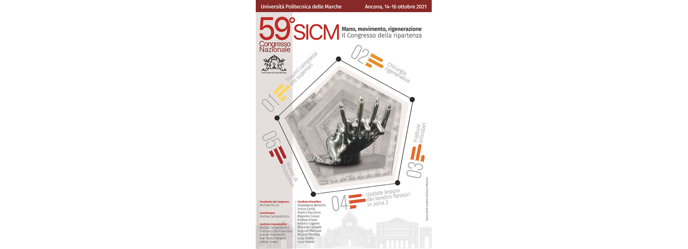 59° Congresso nazionale SICM "Mano, movimento, rigenerazione", che si terrà dal 14 al 16 ottobre 2021